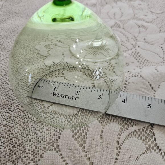 2 Lenox Gems Green Balloon Goblets 9" red wine glass party quality fine crystal - Picture 5 of 6